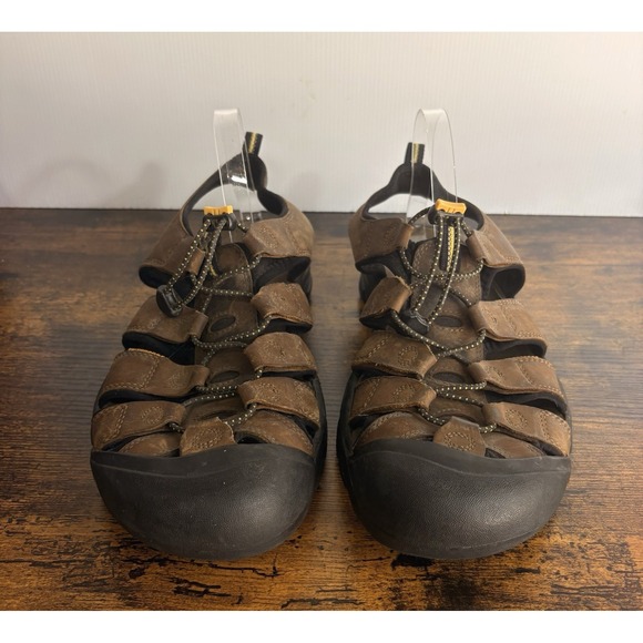 Keen Newport H2 Sandals Mens Sz 13 Brown Hook Loop Bungee Waterproof - Picture 2 of 11
